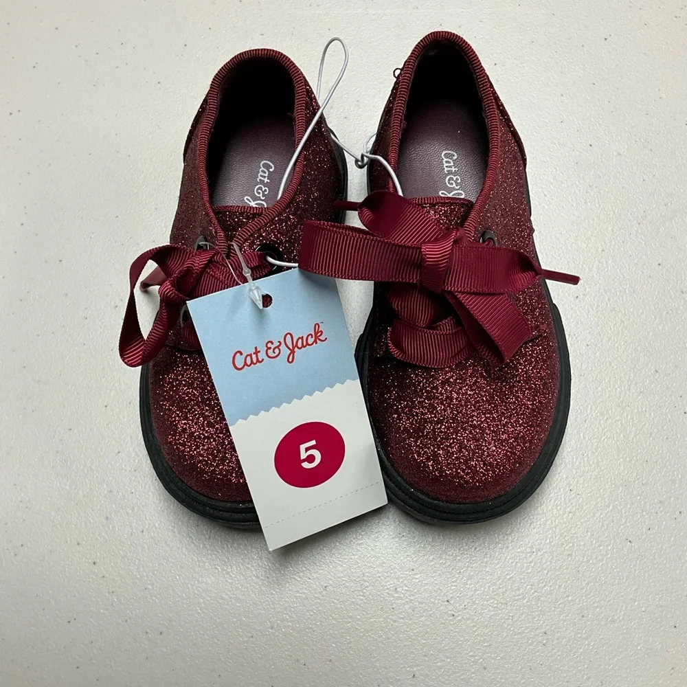 Toddler Girls' Phoebe Oxford Lace-Up Shoes - Cat & Jack Red 5T